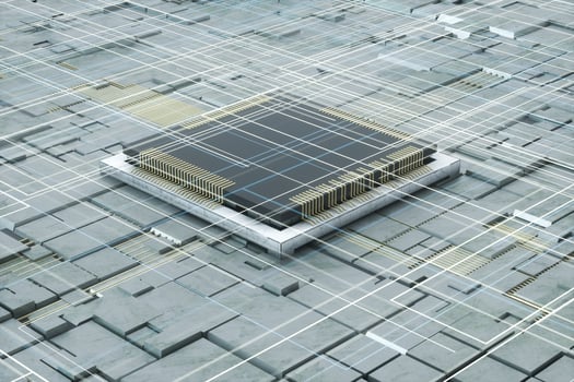 Circuit board and electronic lines background, 3d rendering. photo