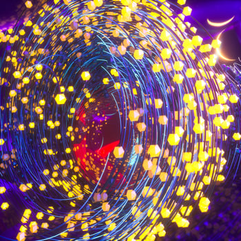 Swirling swirls with gradient lines, 3d rendering photo