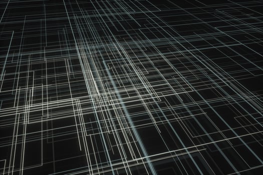 Glowing big data lines and technological background, 3d rendering. photo
