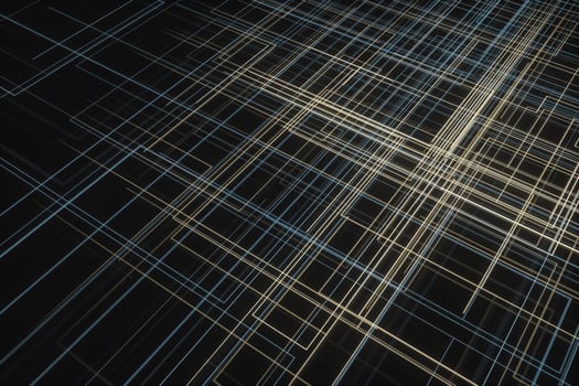 Glowing big data lines and technological background, 3d rendering. photo