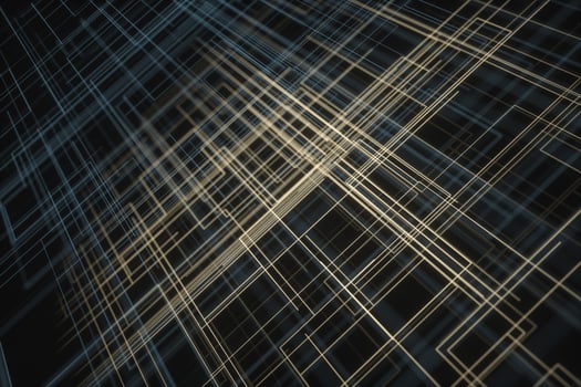 Glowing big data lines and technological background, 3d rendering. photo