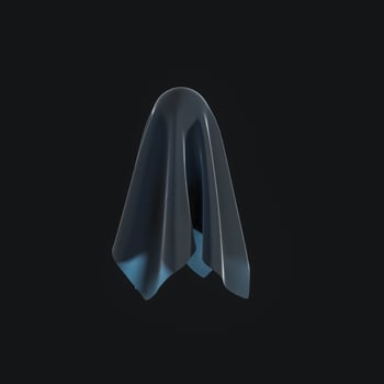 Abstract fabric shapes with dark background, 3d rendering. photo