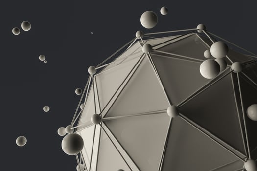 3d rendering, creative triangle polygon construction photo