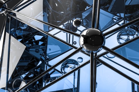 3d rendering, creative triangle polygon construction photo