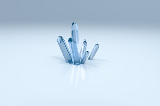 A cluster of blue magic crystal gather together, 3d rendering. photo