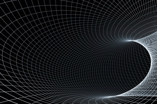 3d rendering, curve lines with dark background photo