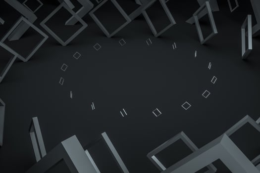 3d rendering, dark creative polygon elements photo