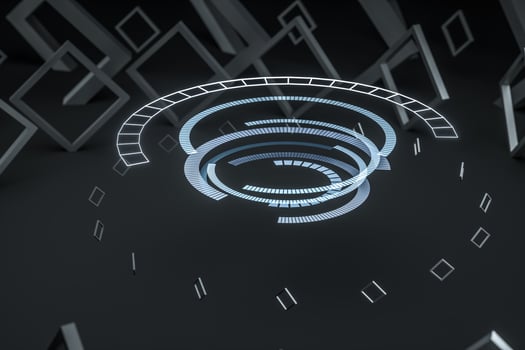 3d rendering, dark creative polygon elements photo