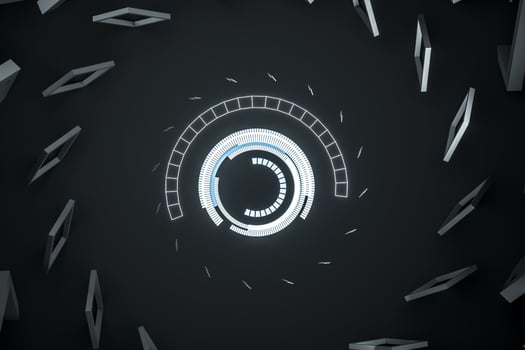 3d rendering, dark creative polygon elements photo