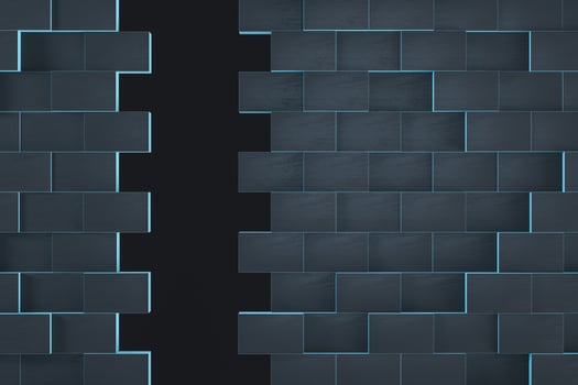Dark undulating cubes, technological graphic background, 3d rendering. photo