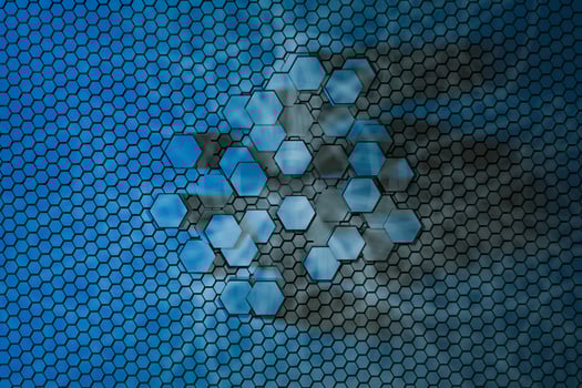 3d rendering, dark hexagonal background, sci-fi background photo