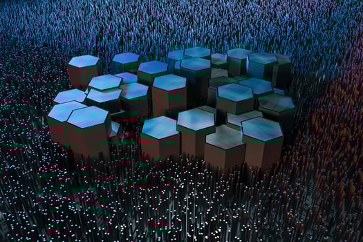 3d rendering, dark hexagonal background, sci-fi background photo
