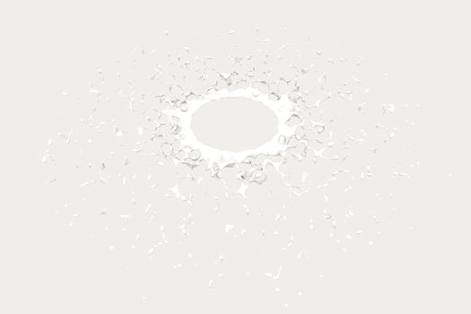 Purity splashing milk with creative shapes, 3d rendering. photo