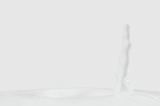 Purity splashing milk with creative shapes, 3d rendering. photo