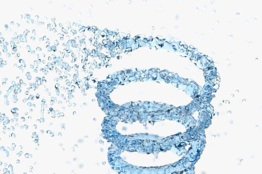 Purity splashing water with creative shapes, 3d rendering. photo