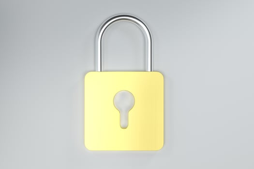 3d rendering, metal lock with digital concept background photo