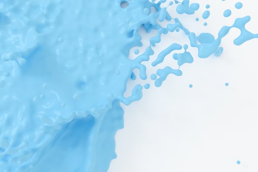 The splashing liquid of pigment, two-tone color background, 3d rendering. photo