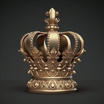 Royal Gold crown isolated on white background. AI Generative photo