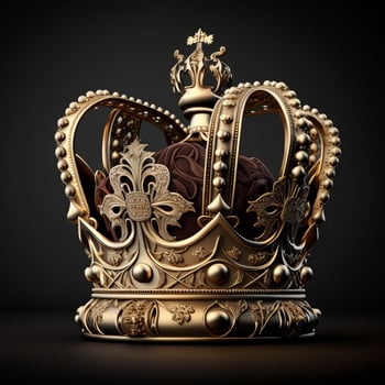 Royal Gold crown isolated on white background. AI Generative photo