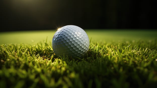 Golf ball on green AI Generated photo