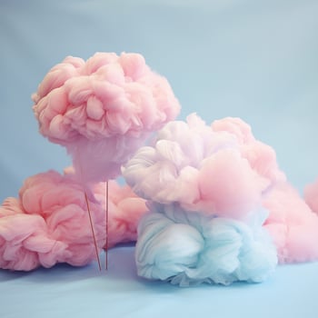 A cotton candy colourfull background with fluffy clouds photo