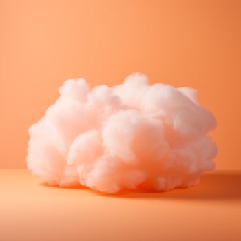 A cotton candy orange background with fluffy clouds photo