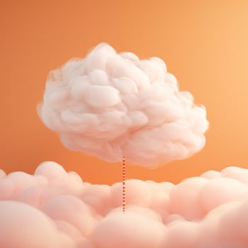 A cotton candy orange background with fluffy clouds photo