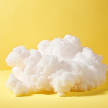 A cotton candy yellow background with fluffy clouds photo