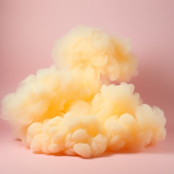 A cotton candy yellow background with fluffy clouds photo