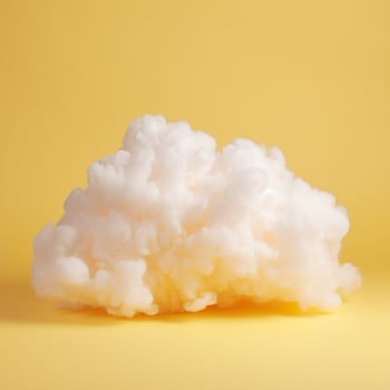 A cotton candy yellow background with fluffy clouds photo