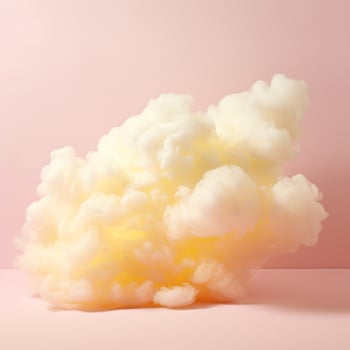 A cotton candy yellow background with fluffy clouds photo