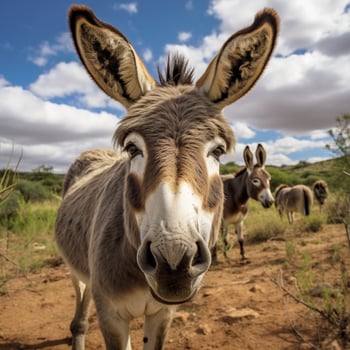 Donkey full shot high quality hdr 16k ultra hd wild life photo