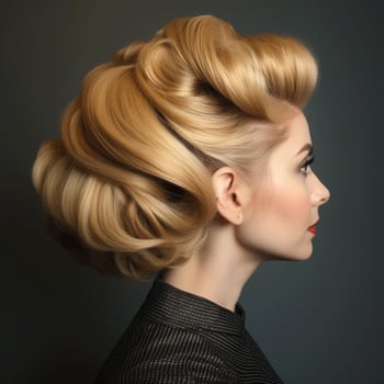 woman hair style from back side photo