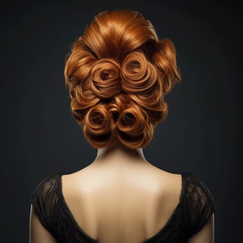 woman hair style from back side photo