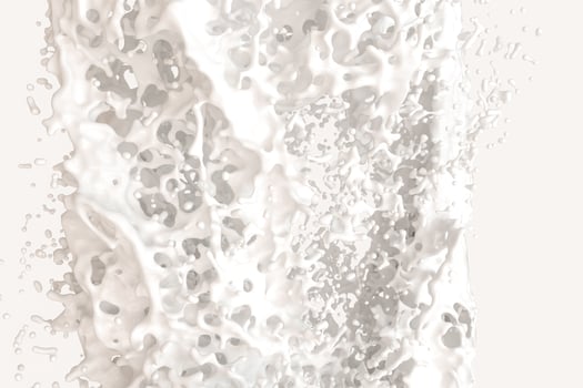 A bowl of milk and splashing liquid, 3d rendering. photo