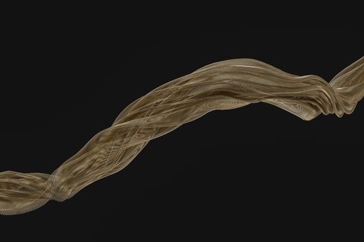 3d rendering, golden metalic wave surface photo