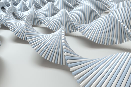 3d rendering, the spiral DNA consist of lines. photo