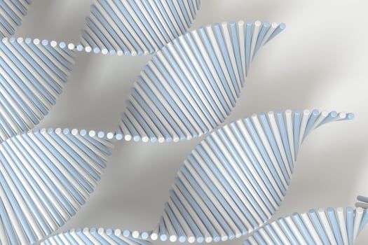 3d rendering, the spiral DNA consist of lines. photo