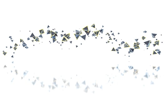 3d rendering, glowing triangle cube with dark background. photo