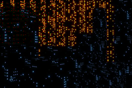Glowing digital lines with dark background, 3d rendering photo
