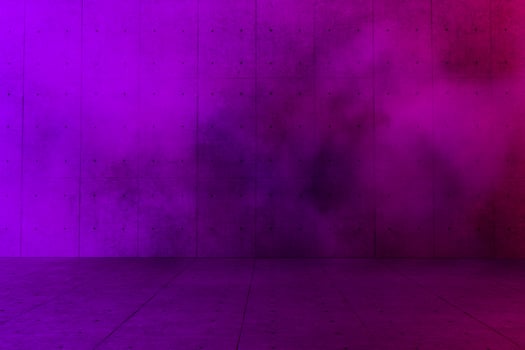 An empty concrete room filled with mist, 3d rendering photo