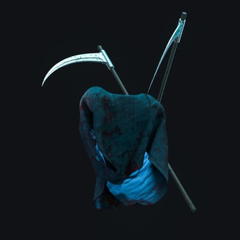 The terrible ghost wearing the sackcloth with dark background, 3d rendering. photo