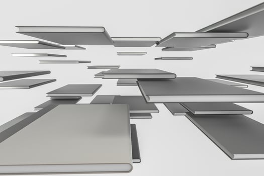 The organized hard cover notebooks, 3d rendering. photo
