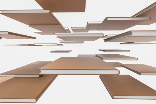 The organized hard cover notebooks, 3d rendering. photo