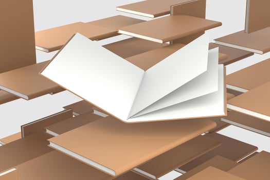 The brown blank opening notebook background, 3d rendering. photo