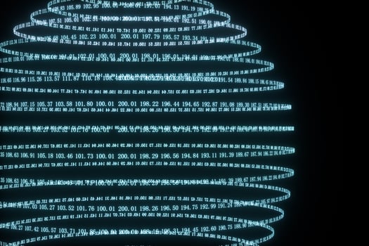 Digital lines made of numbers, globe big data background, 3d rendering photo