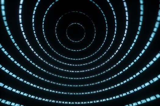 Digital lines made of numbers, globe big data background, 3d rendering photo