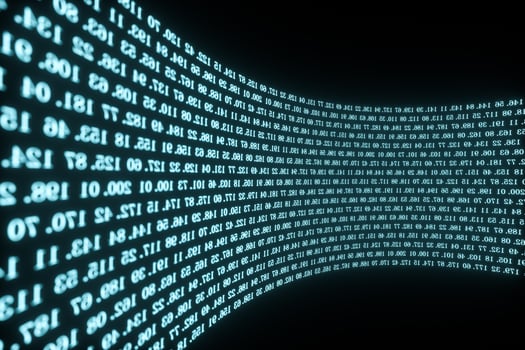 Digital lines made of numbers, globe big data background, 3d rendering photo