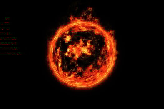 3d rendering, Fireball, flaming fire photo