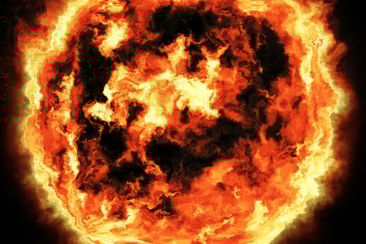 3d rendering, Fireball, flaming fire photo